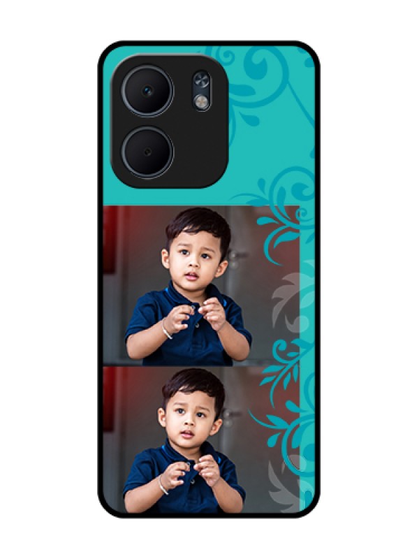 Custom Oppo A5X 5G Custom Metal Phone Case - With Photo And Green Floral Design