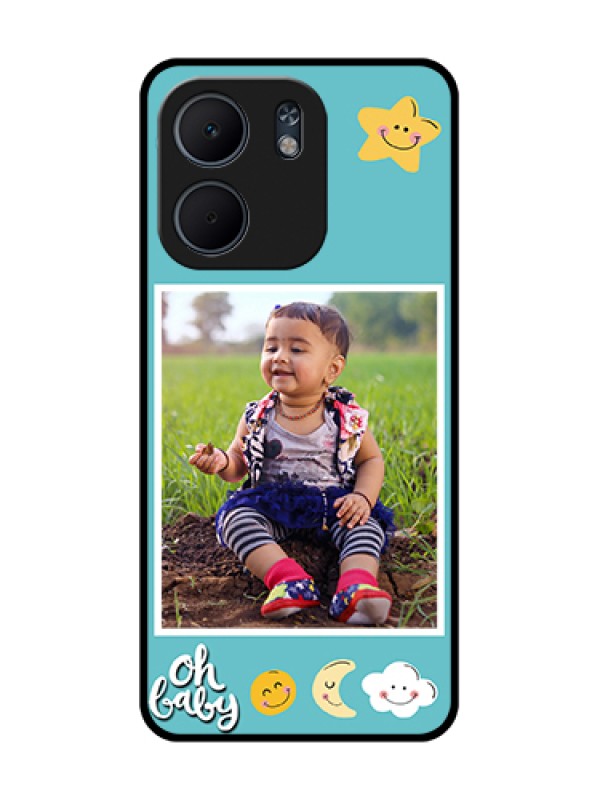 Custom Oppo A5X 5G Custom Metal Phone Case - Smiley Kids Stars Design