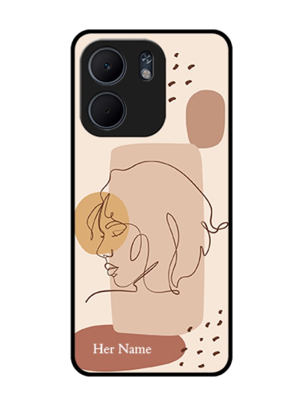 Custom Oppo A5X 5G Custom Metal Phone Case - Calm Woman Line Art Design