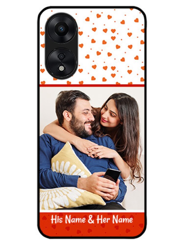 Custom Oppo A78 5G Custom Metal Phone Case - Orange Love Symbol Design