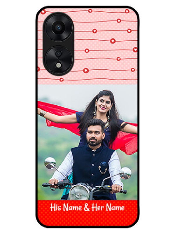 Custom Oppo A78 5G Custom Metal Phone Case - Red Pattern Case Design