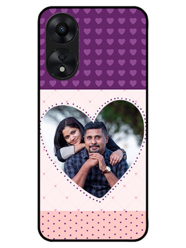 Custom Oppo A78 5G Custom Metal Phone Case - Violet Love Dots Design