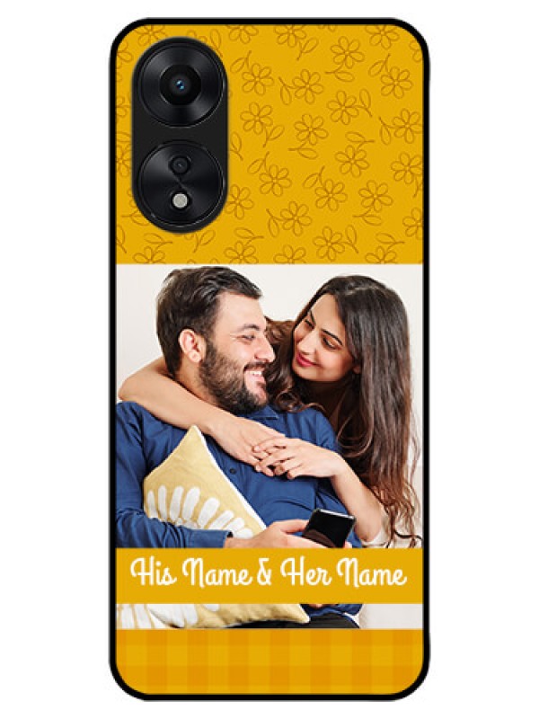 Custom Oppo A78 5G Custom Metal Phone Case - Yellow Floral Design