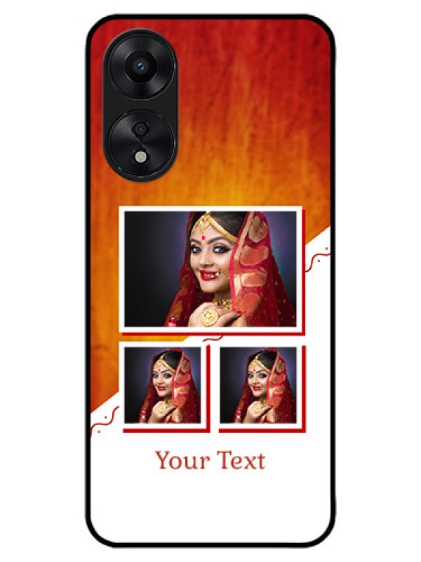 Custom Oppo A78 5G Custom Metal Phone Case - Wedding Memories Design