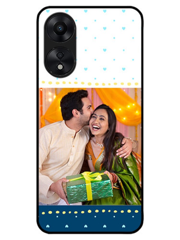 Custom Oppo A78 5G Custom Metal Phone Case - White And Blue Abstract Design