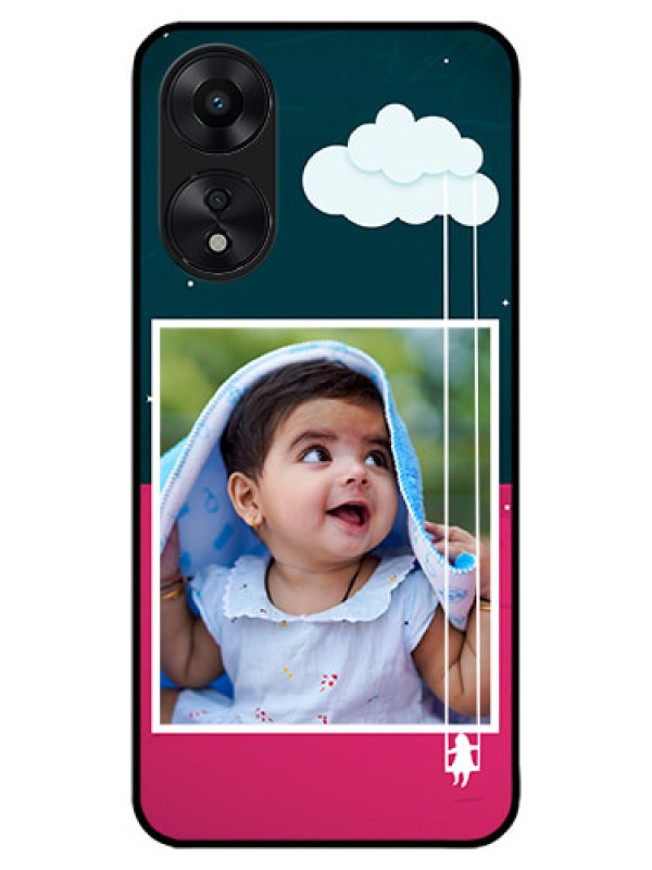 Custom Oppo A78 5G Custom Metal Phone Case - Cute Girl With Cloud Design