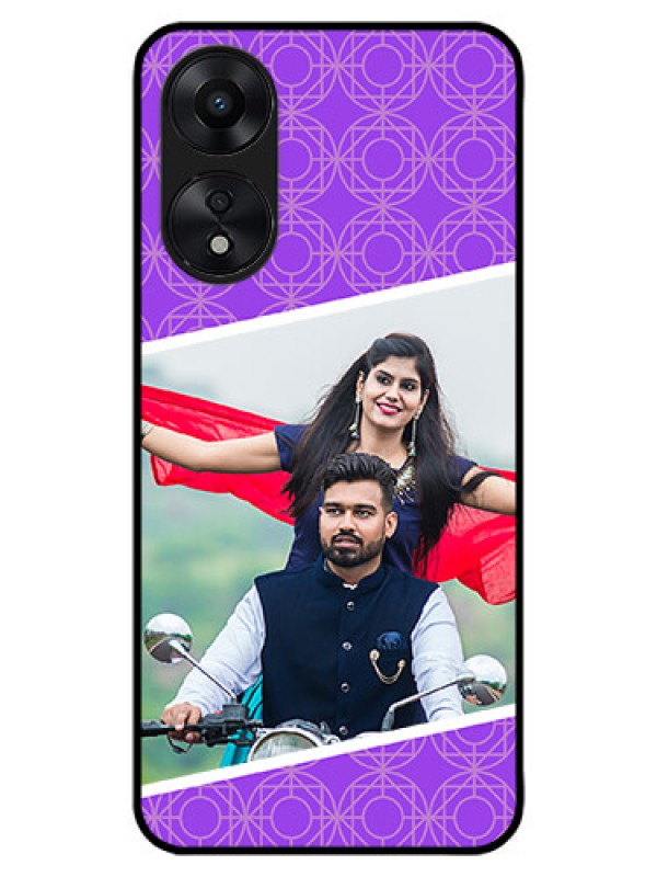 Custom Oppo A78 5G Custom Metal Phone Case - Violet Color Pattern Design