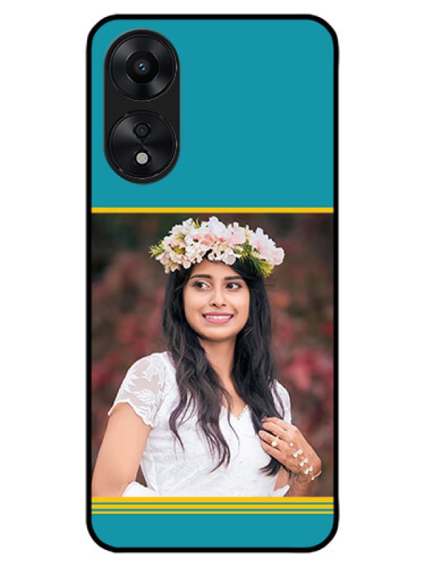 Custom Oppo A78 5G Custom Metal Phone Case - Yellow and Blue Design