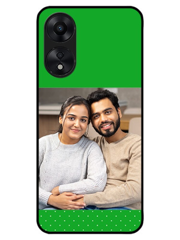 Custom Oppo A78 5G Custom Metal Phone Case - Green Pattern Design