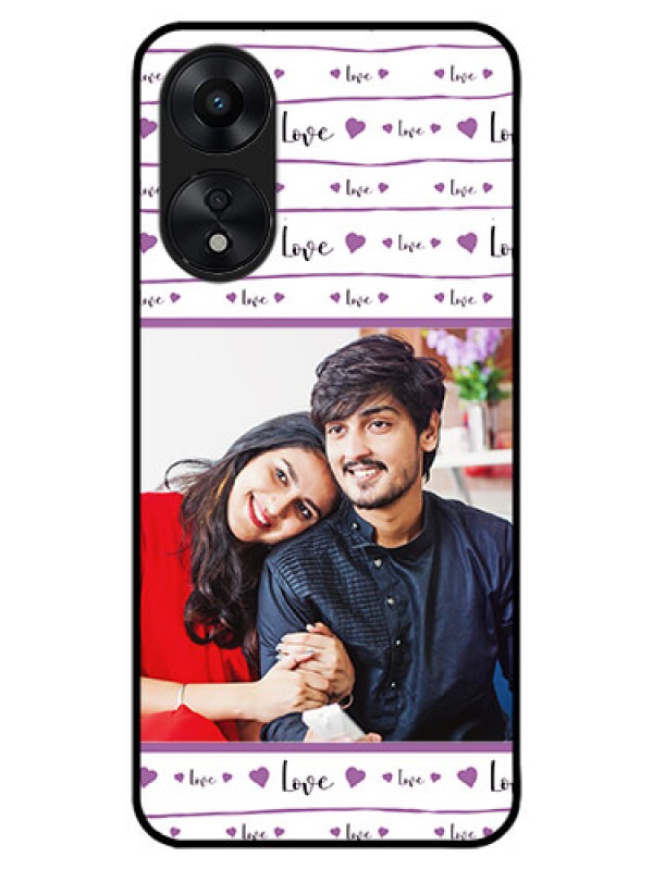 Custom Oppo A78 5G Custom Metal Phone Case - Couples Heart Design