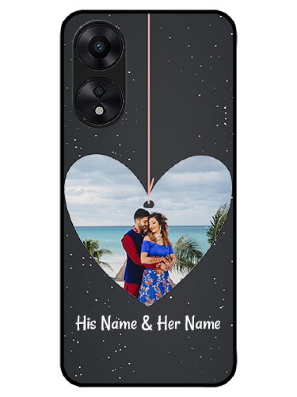 Custom Oppo A78 5G Custom Metal Phone Case - Hanging Heart Design