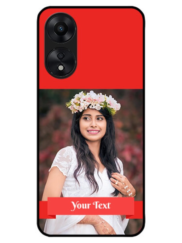 Custom Oppo A78 5G Custom Metal Phone Case - Simple Red Color Design