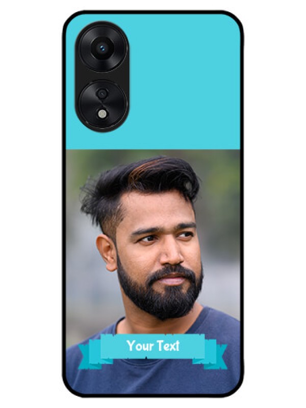 Custom Oppo A78 5G Custom Metal Phone Case - Blue Color Design