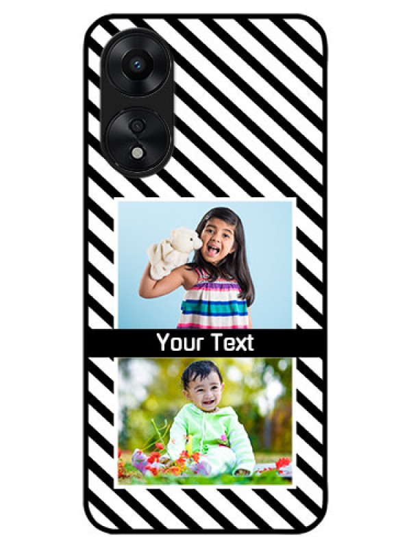 Custom Oppo A78 5G Custom Metal Phone Case - Black And White Stripes Design