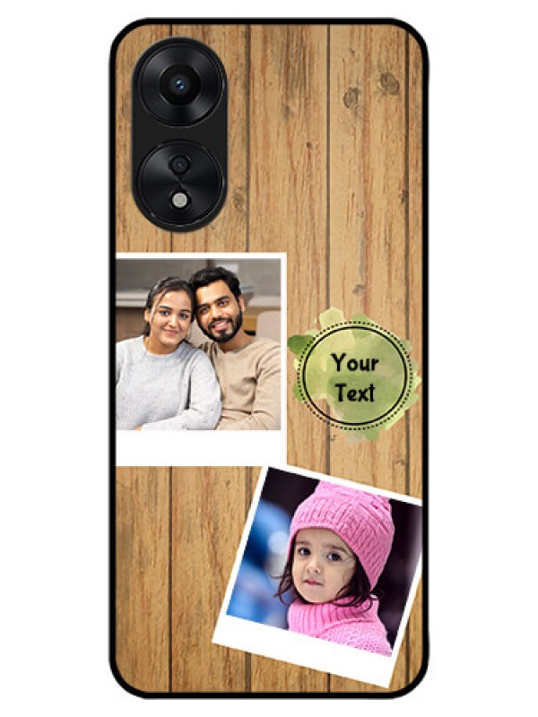 Custom Oppo A78 5G Custom Metal Phone Case - Wooden Texture Design