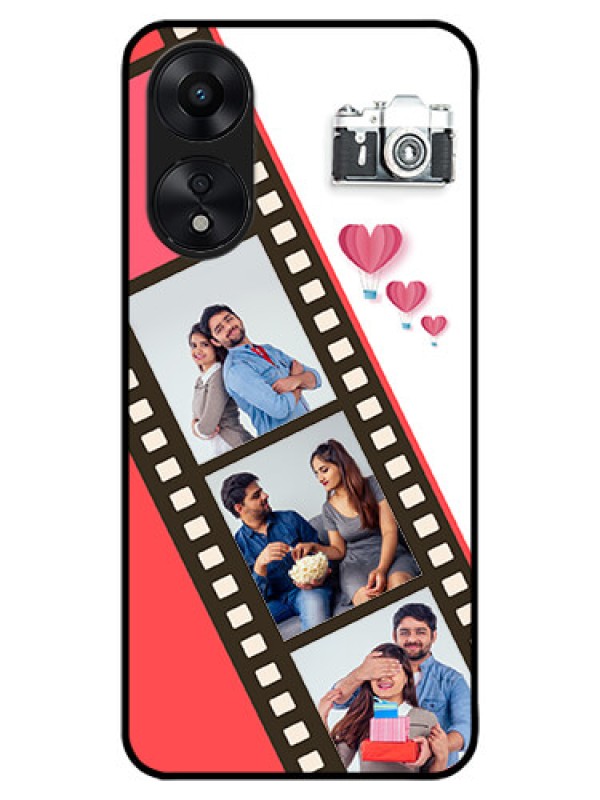 Custom Oppo A78 5G Custom Metal Phone Case - 3 Image Holder With Film Reel