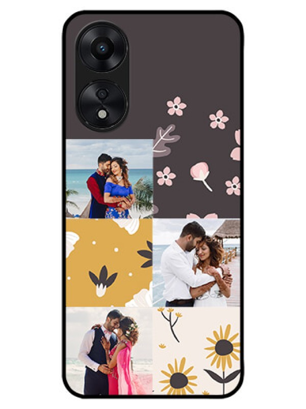 Custom Oppo A78 5G Custom Metal Phone Case - 3 Images With Floral Design