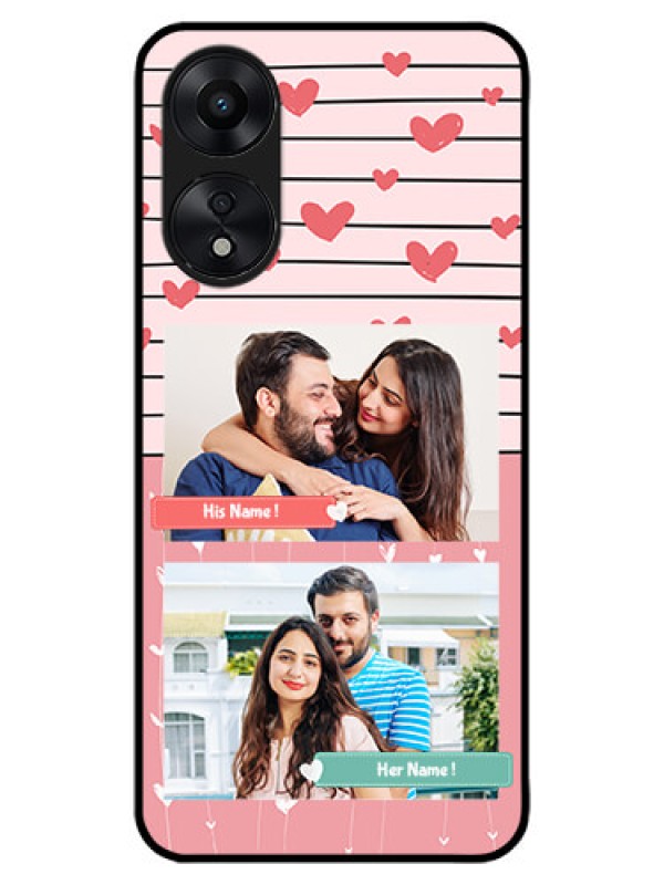 Custom Oppo A78 5G Custom Metal Phone Case - Photo With Heart Design