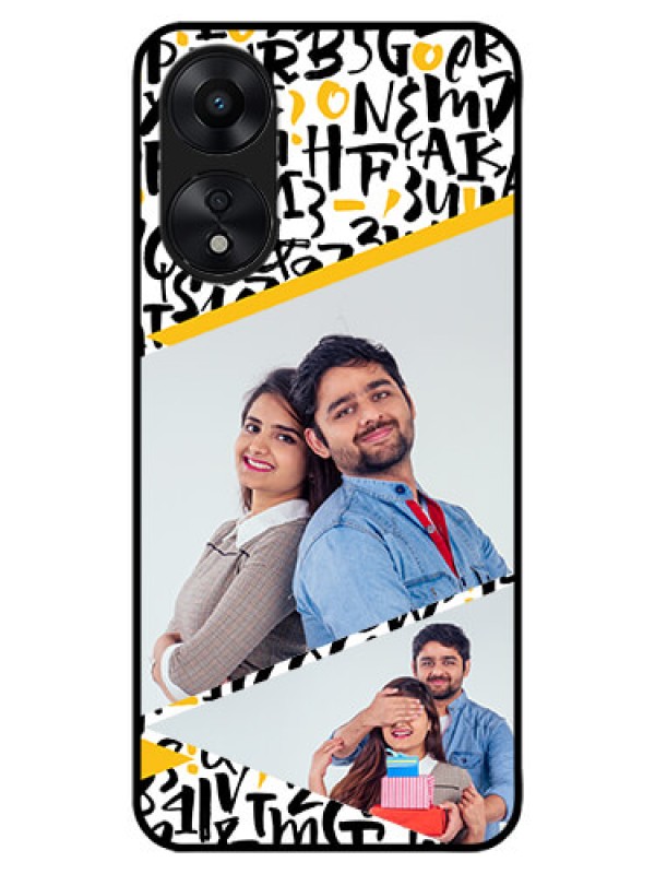 Custom Oppo A78 5G Custom Metal Phone Case - Letters Pattern Design