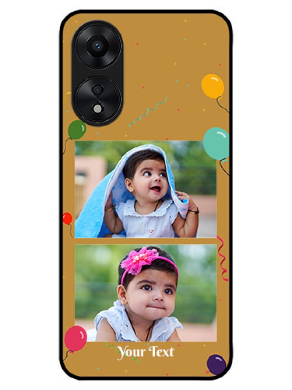 Custom Oppo A78 5G Custom Metal Phone Case - Image Holder With Birthday Celebrations Design