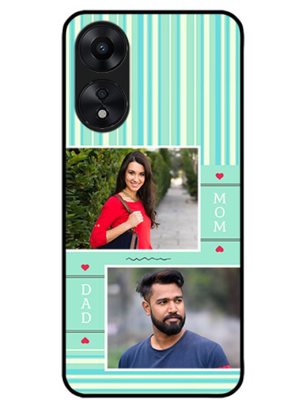 Custom Oppo A78 5G Custom Metal Phone Case - Mom and Dad Pic Design