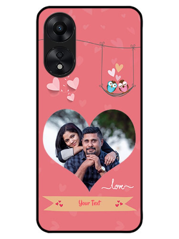 Custom Oppo A78 5G Custom Metal Phone Case - Peach Color Love Design