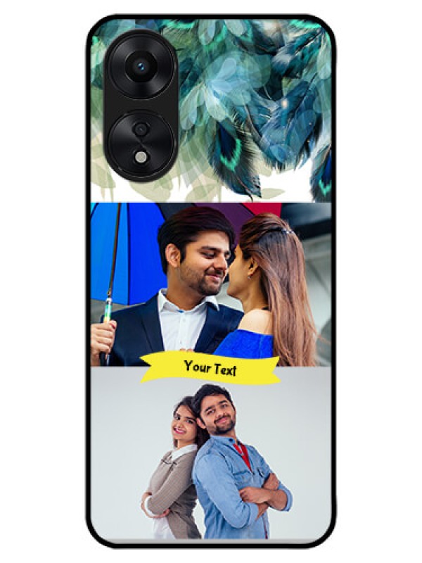 Custom Oppo A78 5G Custom Metal Phone Case - Image With Boho Peacock Feather Design