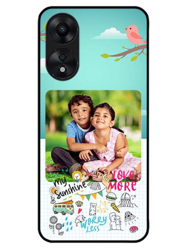 Custom Oppo A78 5G Custom Metal Phone Case - Doodle Love Design