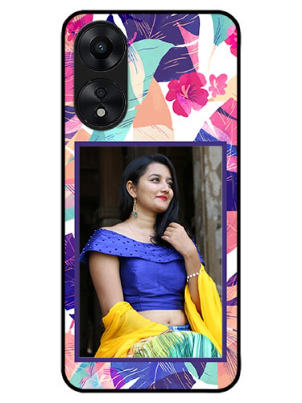 Custom Oppo A78 5G Custom Metal Phone Case - Abstract Floral Design