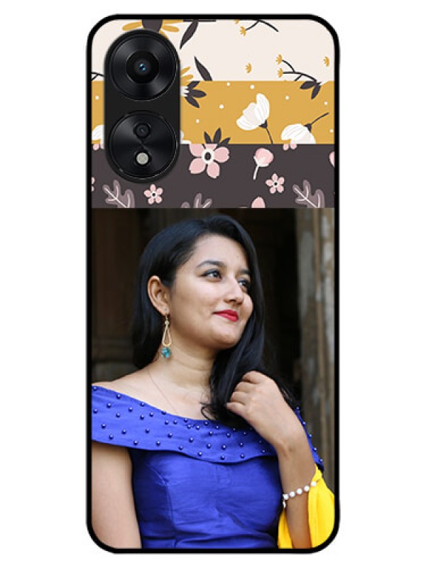 Custom Oppo A78 5G Custom Metal Phone Case - Stylish Floral Design