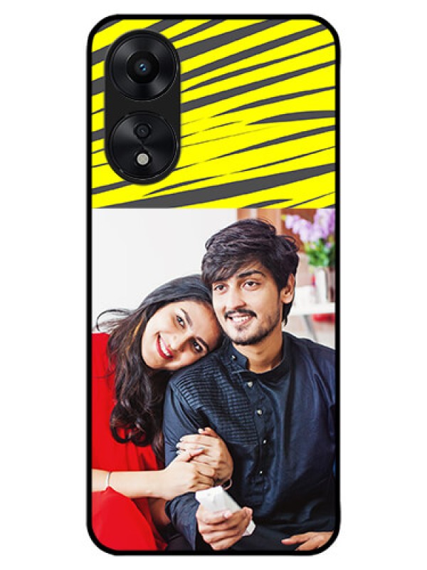 Custom Oppo A78 5G Custom Metal Phone Case - Yellow Abstract Design