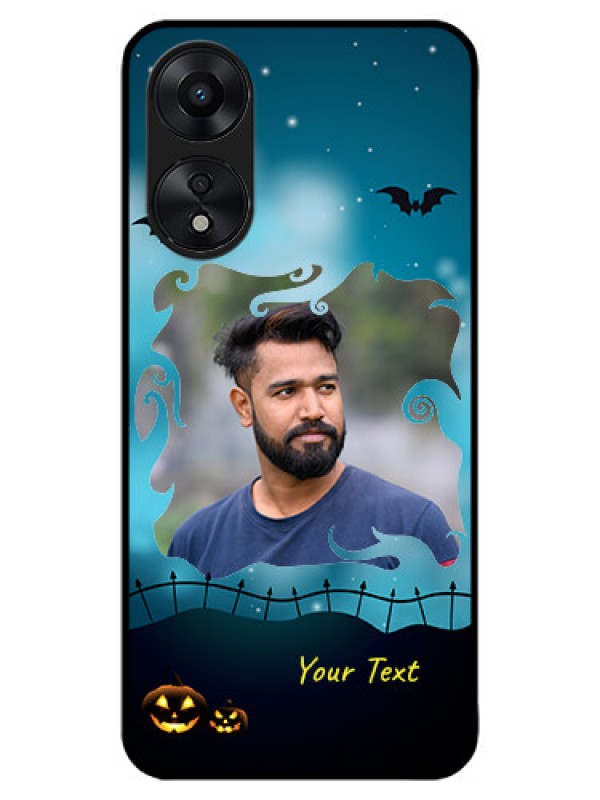Custom Oppo A78 5G Custom Metal Phone Case - Halloween Frame Design