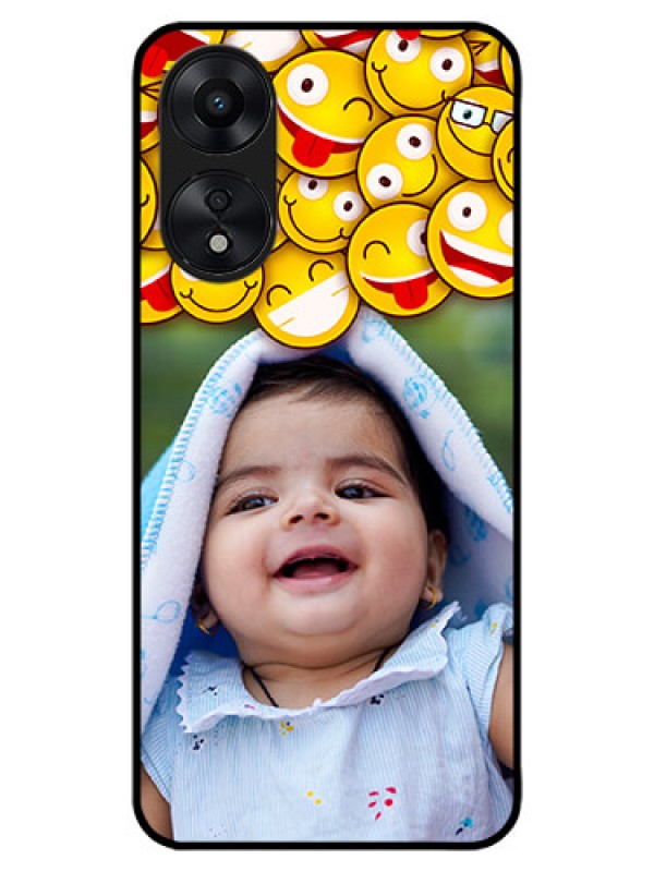 Custom Oppo A78 5G Custom Metal Phone Case - With Smiley Emoji Design