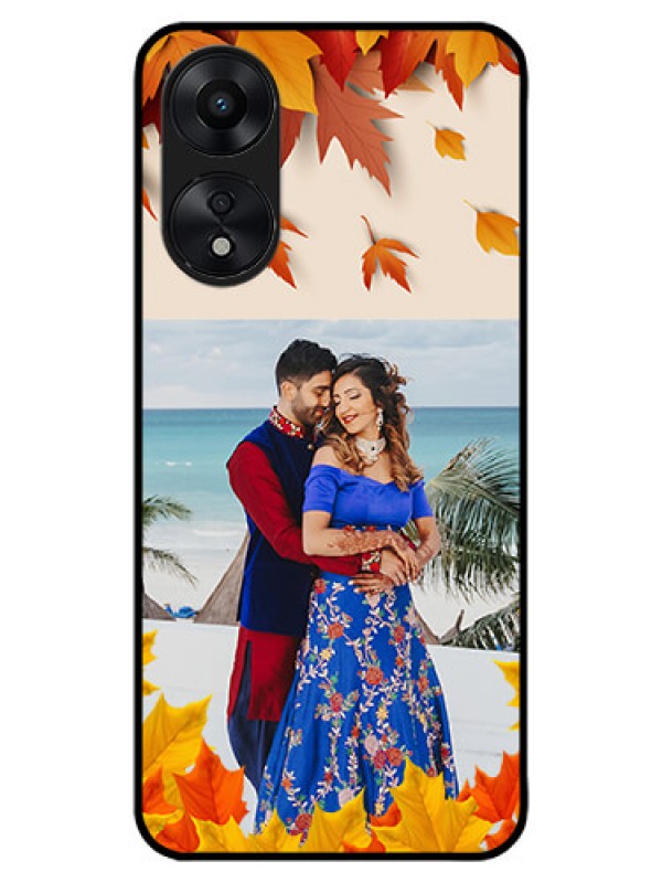 Custom Oppo A78 5G Custom Metal Phone Case - Autumn Maple Leaves Design