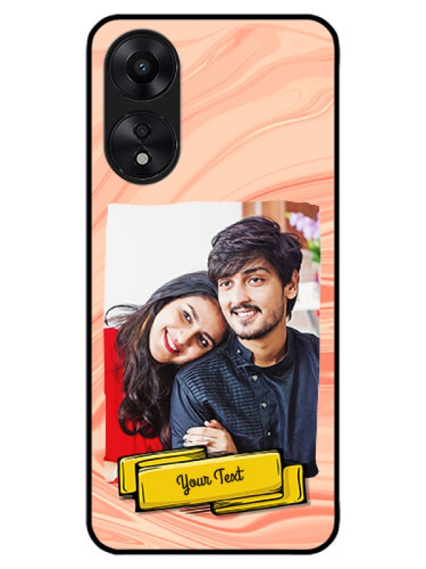 Custom Oppo A78 5G Custom Metal Phone Case - Marble Texture Design