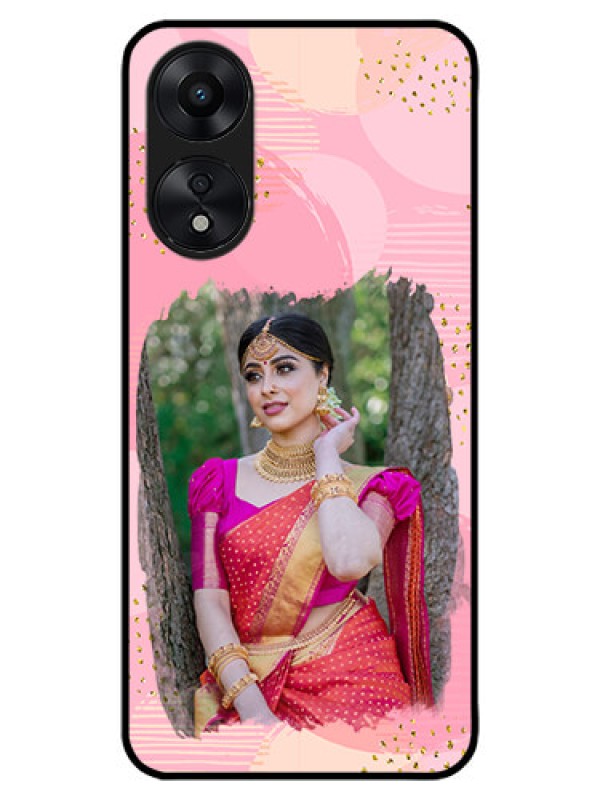 Custom Oppo A78 5G Custom Metal Phone Case - Gold Glitter Splash Design