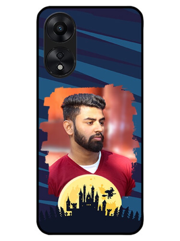 Custom Oppo A78 5G Custom Metal Phone Case - Halloween Witch Design