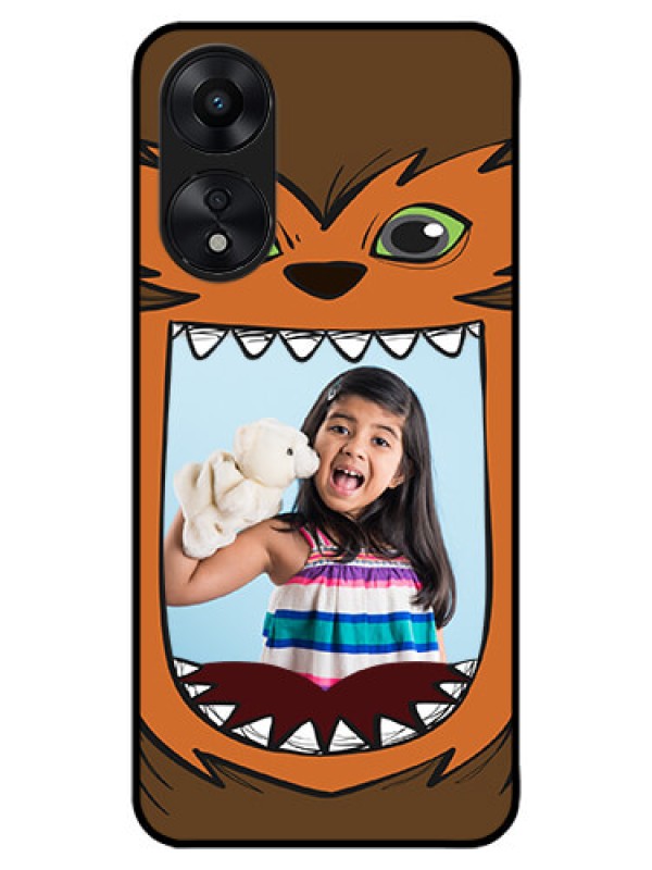 Custom Oppo A78 5G Custom Metal Phone Case - Owl Monster Back Case Design