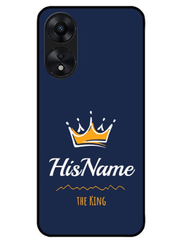 Custom Oppo A78 5G Custom Metal Phone Case - King With Name Design