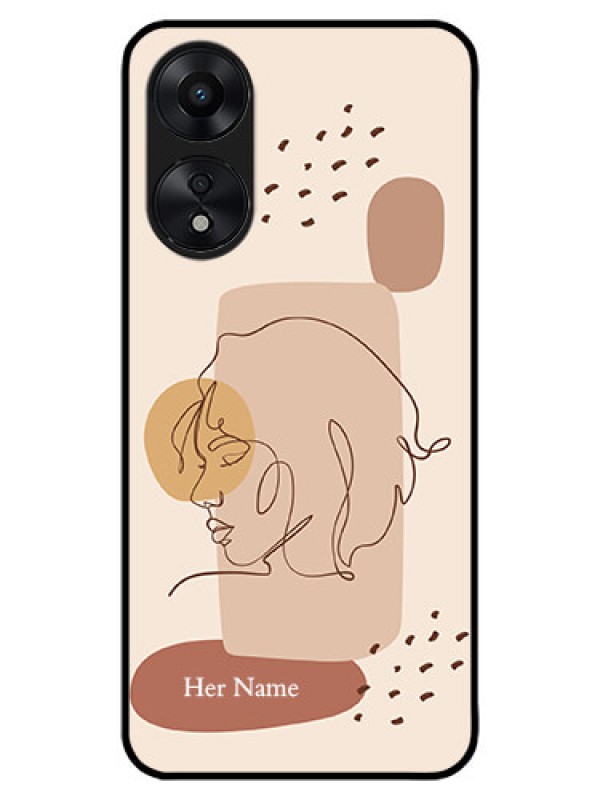 Custom Oppo A78 5G Custom Metal Phone Case - Calm Woman Line Art Design
