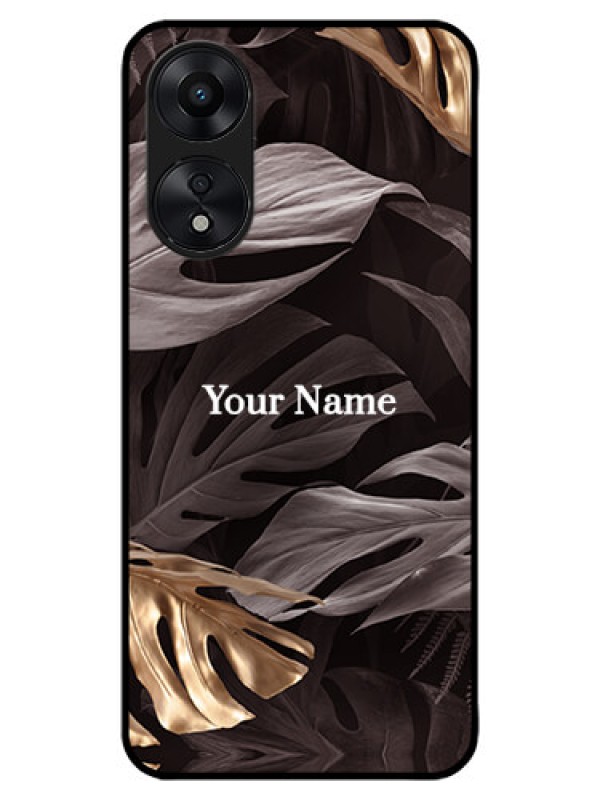 Custom Oppo A78 5G Custom Metal Phone Case - Wild Leaves Digital Paint Design