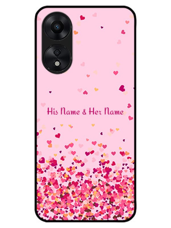 Custom Oppo A78 5G Custom Metal Phone Case - Floating Hearts Design