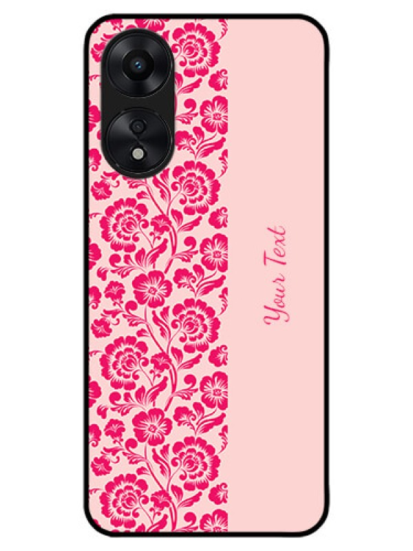 Custom Oppo A78 5G Custom Metal Phone Case - Attractive Floral Pattern Design