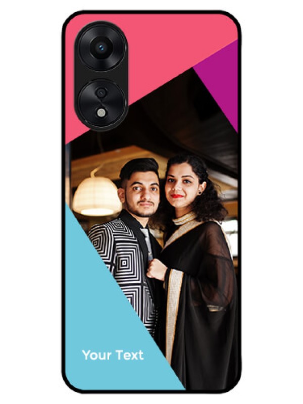 Custom Oppo A78 5G Custom Metal Phone Case - Stacked Triple Colour Design