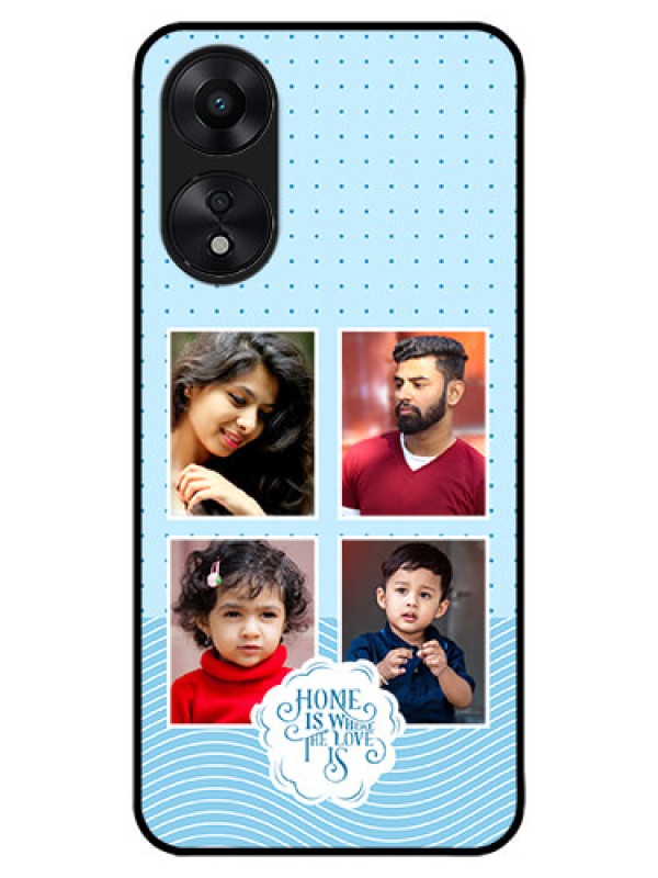 Custom Oppo A78 5G Custom Metal Phone Case - Cute Love Quote With 4 Pic Upload Design