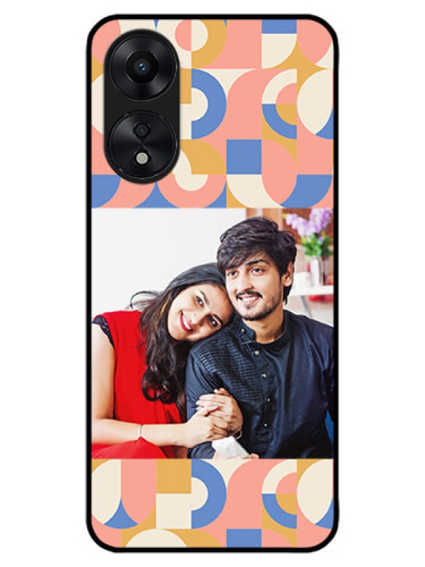 Custom Oppo A78 5G Custom Metal Phone Case - Semi - Circle Maze Pattern Design