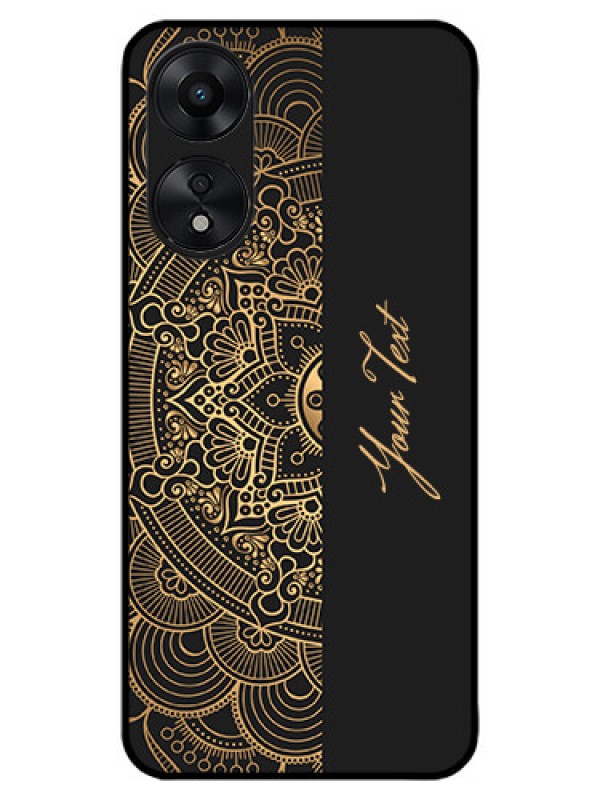 Custom Oppo A78 5G Custom Metal Phone Case - Mandala Art With Custom Text Design