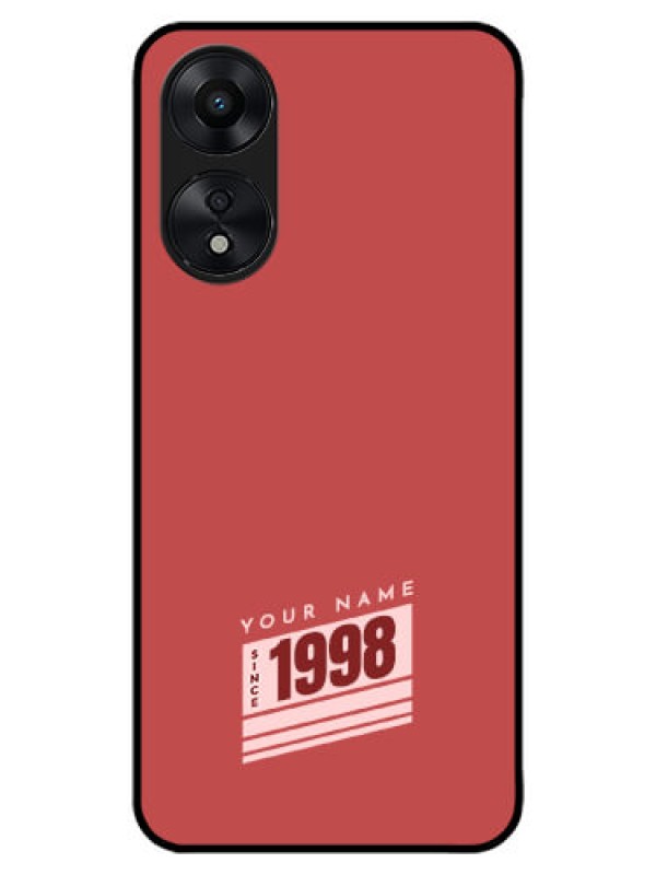Custom Oppo A78 5G Custom Metal Phone Case - Red Custom Year Of Birth Design