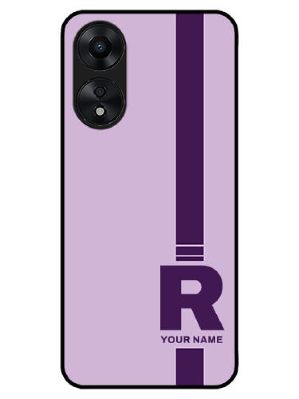 Custom Oppo A78 5G Custom Metal Phone Case - Simple Dual Tone Stripe With Name Design