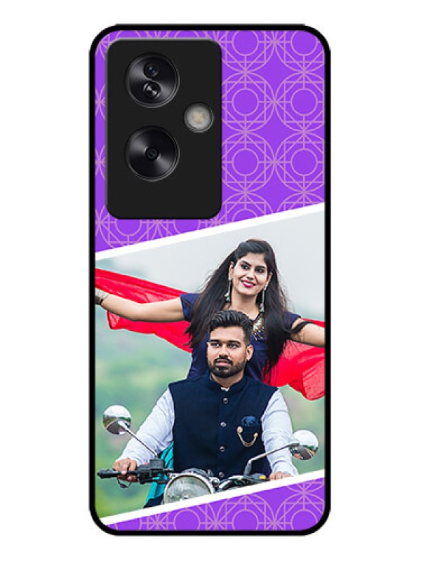 Custom Oppo A79 5G Custom Metal Phone Case - Violet Color Pattern Design